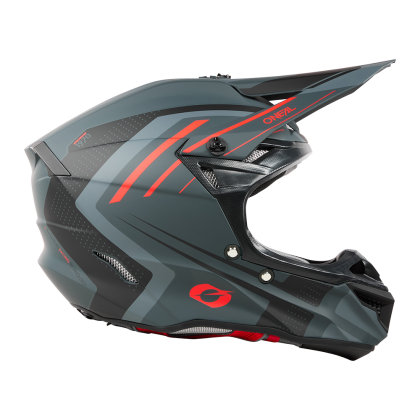 Casca motocross SERIA 5 POLIACRILIT SPIKE GRI/ROSU V.25