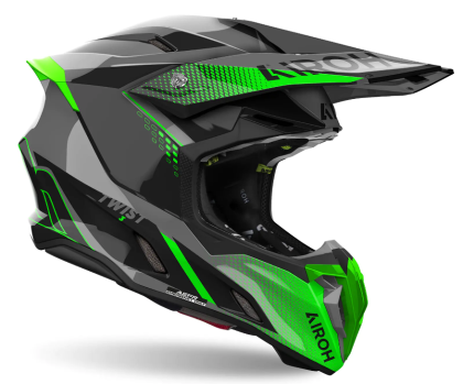Casca motocross AIROH TWIST 3 SHARD GREEN GLOSS