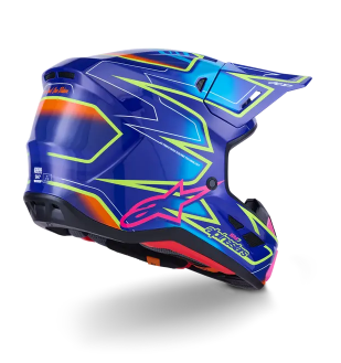 Cască motocross ALPINESTARS SM7 CAST ALBASTRU/GALBEN/ROZ