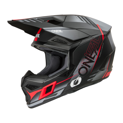 Cască motocross O'NEAL 3SERIES HAZE NEGRU/GRI/ROȘU