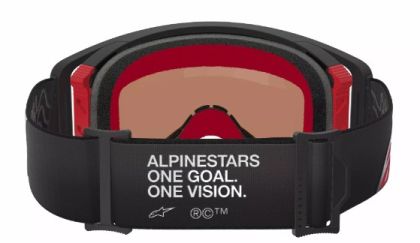 Motocross Goggles ALPINESTARS SUPERTECH CORP BLACK/RED MIRROR-SILVER
