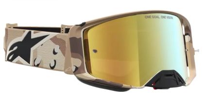 Motocross Goggles ALPINESTARS SUPERTECH LONE CAMO DESERT MIRROR-GLD