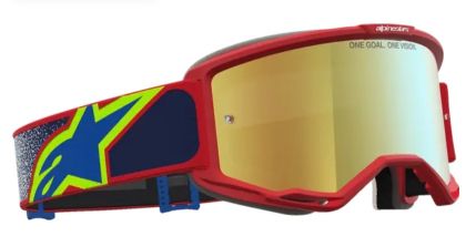 Motocross Goggles ALPINESTARS VISION 5 DRAG FIRE RED BLU MIRROR-GLD
