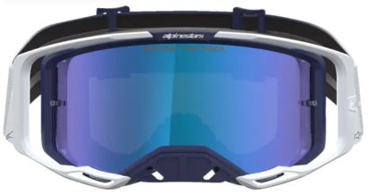 Motocross Goggles ALPINESTARS VISION 8 AMBER NVY/WHT/MIRR-BLUE
