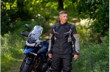 Jachetă moto textilă Lindstrands Sylarna Negru/Gri deschis