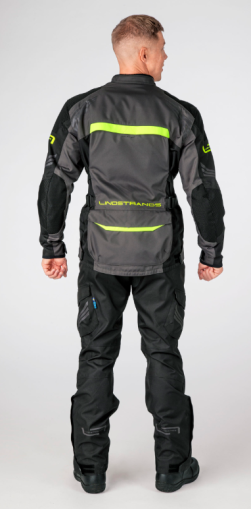 Geacă de motocicletă Lindstrands Transtrands gri/galben din material textil