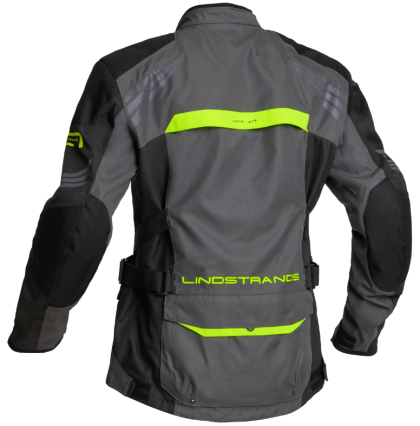 Geacă de motocicletă Lindstrands Transtrands gri/galben din material textil