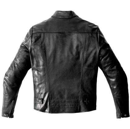 Geacă de piele pentru motocicletă SPIDI GARAGE PERFORATED NEGRU