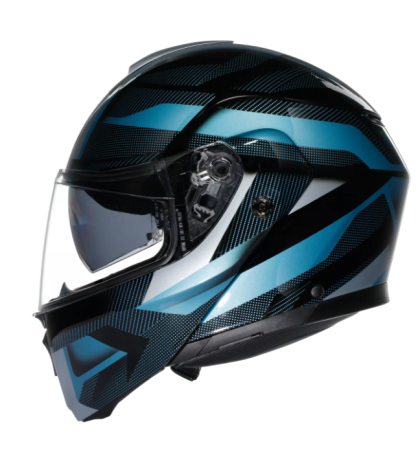 Модуларна каска AGV STREETMODULAR LEDRO MATT BLACK/POWDER BLUE