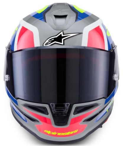 Каска ALPINESTARS S-R7 LUMEN Silver/Pink Fluo Yellow