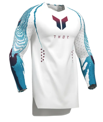 Tricou motocross THOR SPORTMODE DAMASCUS ALB