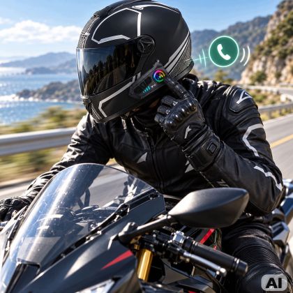Interfon U10 cu 2x Bluetooth pentru motocicletă, pentru cască, cu microfon RGB și USB-C