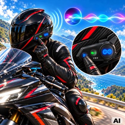 Ενδοεπικοινωνία μοτοσικλέτας bluetooth mesh Y8x για κράνη – 8 χρήστες, κοινή χρήση μουσικής