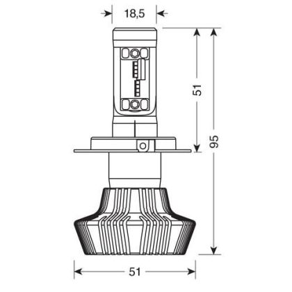 Halogen bulb H4 - 10-30V - LED - 25W