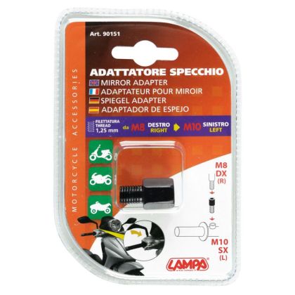 Adaptor oglindă - filet Ø 8 mm dreapta > Ø 10 mm stânga