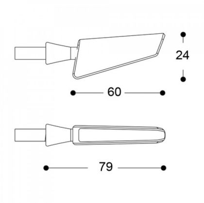 LED motorcycle indicators BARRACUDA SQ-LED B-LUX BLACK