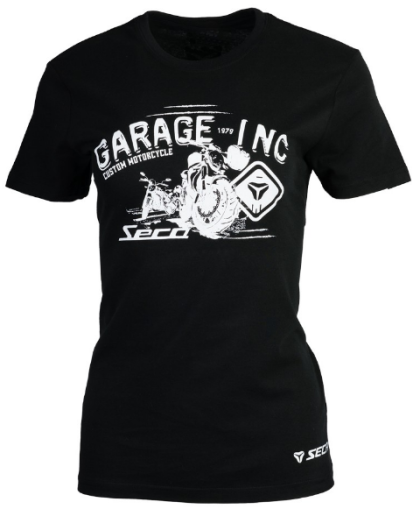 Tricou moto dama SECA GARAGE BLACK