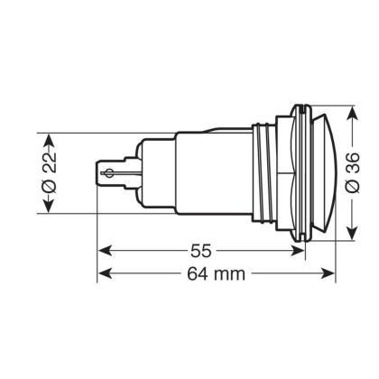 Standard socket for flush mounting, 12/24V