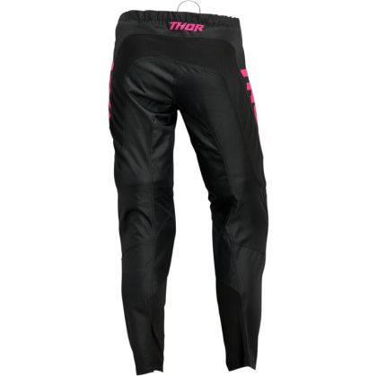 Pantaloni de motocross pentru femei THOR WOMEN’S SECTOR MINIMAL BLACK/FLO PINK