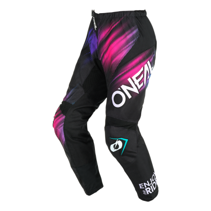 Pantaloni de motocross pentru femei O'NEAL ELEMENT VOLTAGE BLACK/MULTI