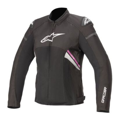 Women's motorcycle jacket ALPINESTARS STELLA T-GP PLUS R V3 AIR BLACK/WHITE/FUCHSIA