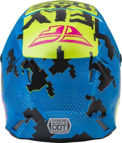 Casca cross copii FLY RACING Kinetic Scan- Albastru/Hi-Vis-Roz