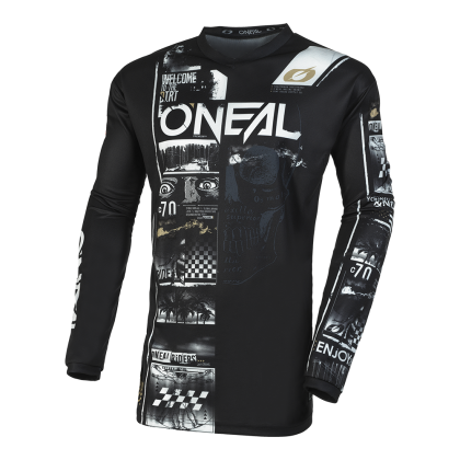 Children's motocross shirt O'NEAL ELEMENT ATTACK V.23 BLACK/WHITE