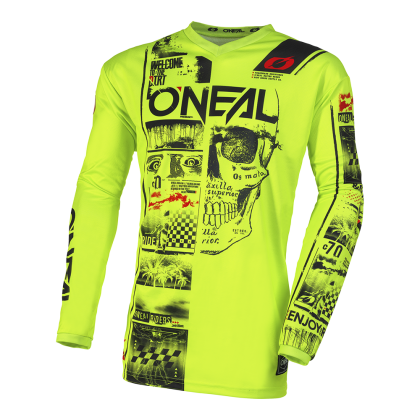 Tricou motocross copii O'NEAL ELEMENT ATTACK V.23 NEON YELLOW/NEGRU