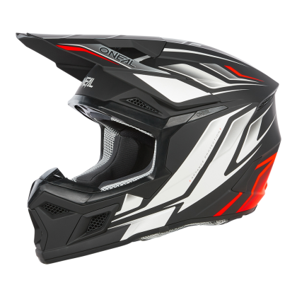 Children's motocross helmet O'NEAL 3SERIES VERTICAL BLACK/WHITE V.24