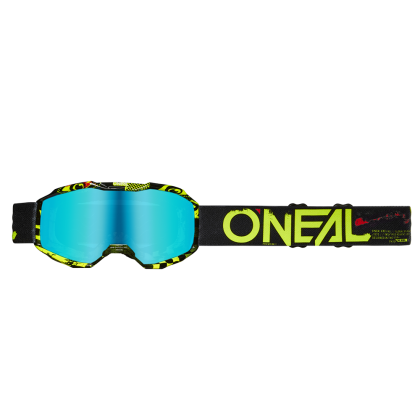 Детски крос очила O'NEAL B-10 ATTACK BLACK/NEON YELLOW - RADIUM BLUE V.24