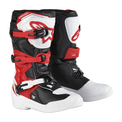 Ghete de motocross ALPINESTARS Tech 3S YTH WT/BK/R pentru copii