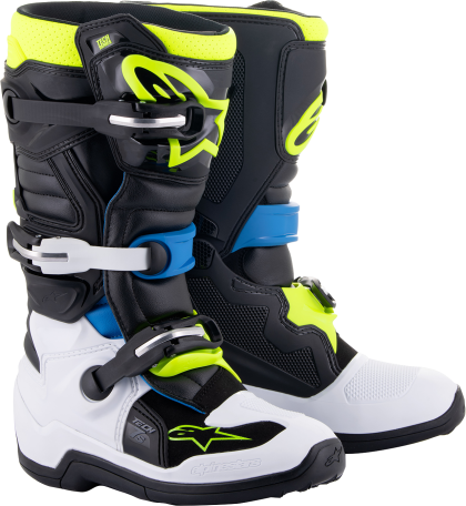 Ghete motocross copii ALPINESTARS Tech 7S NEGRU/ALBASTRU/GALBEN