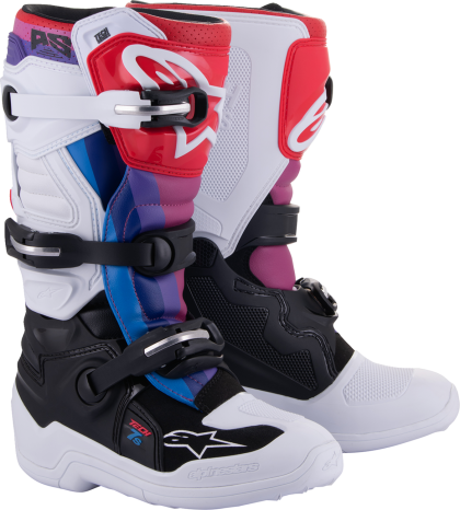 ALPINESTARS TECH 7S W/B/RAINBOW Kids Motocross Boots