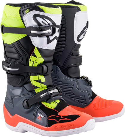 Ghete motocross Alpinestars TECH Tech 7S pentru copii NEGRU/ROSU/GALBEN