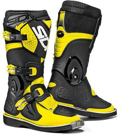 Children's motocross boots SIDI FLAME BLACK-YELLOW FLOU