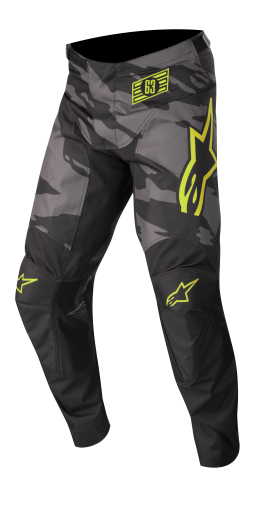 Pantaloni de motocross pentru copii ALPINESTARS Racer Tactical NEGRU/CAMO/GALBEN