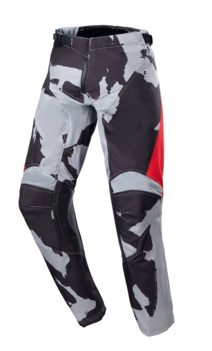 Pantaloni de motocross pentru copii ALPINESTARS Racer Tactical S23 CAMO/RED