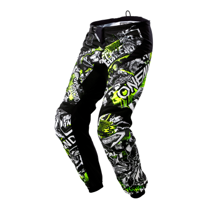 Children's motocross breeches O'NEAL ELEMENT ATTACK BLACK/HI-VIZ 2020