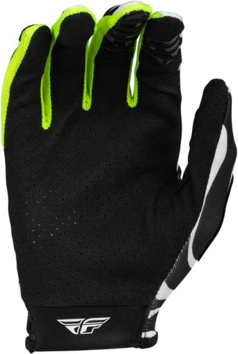 Kids motocross gloves FLY RACING Lite Uncaged- Black/White/Neon Green