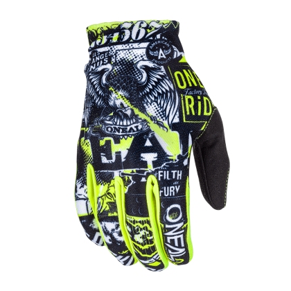 Mănuși de motocross pentru copii O'NEAL MATRIX ATTACK BLACK/HI-VIZ