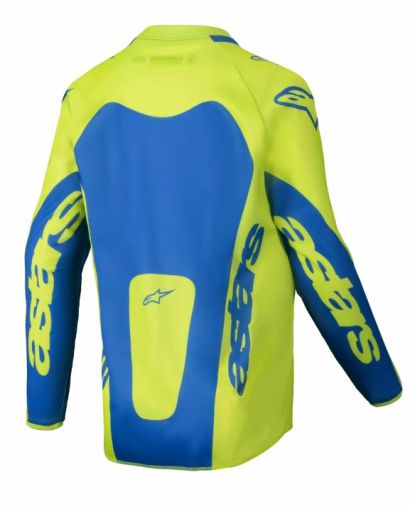 Tricou Motocross Copii ALPINESTARS YTH RACER VEIL GALBEN/ALBASTRU