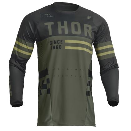 Tricou motocross copii THOR YOUTH PULSE COMBAT ARMY/NEGRU