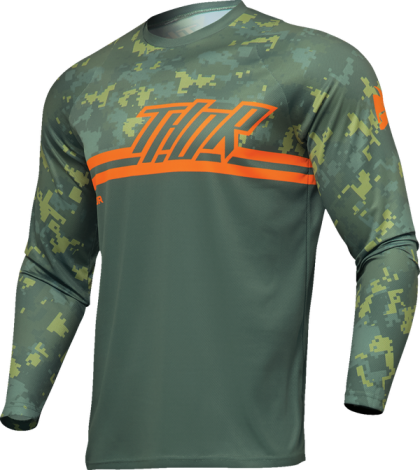 Tricou motocross copii THOR YOUTH SECTOR DIGI VERDE/ORANGE