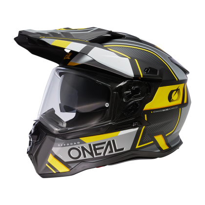 Enduro helmet D-SRS SQUARE V.24 BLACK/GRAY/NEON YELLOW