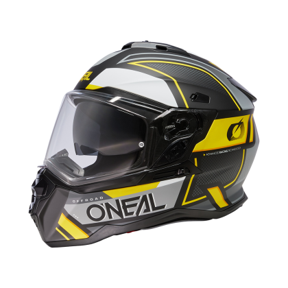 Enduro helmet D-SRS SQUARE V.24 BLACK/GRAY/NEON YELLOW