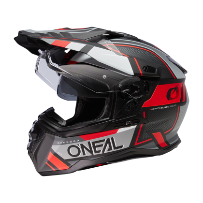 Enduro helmet D-SRS SQUARE V.24 BLACK/GRAY/RED