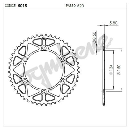 Rear Sprocket TROFEO 365015149 GREEN