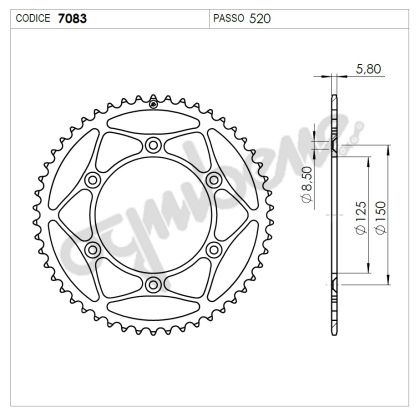 Rear Sprocket TROFEO 367083144 ORANGE