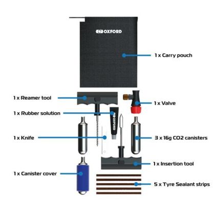 Motorcycle tire repair kit