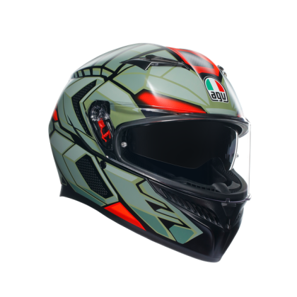 КАСКА  AGV K3 - DECEPT MATT BLACK/GREEN/RED